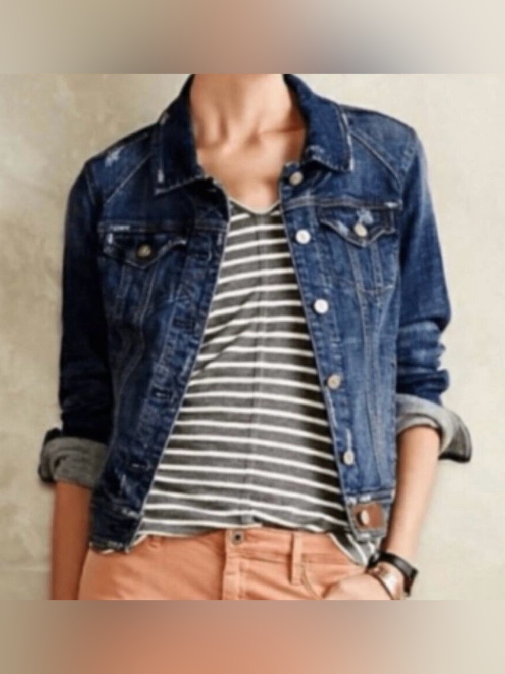 Pilcro and the Letterpress AVIE Dark Blue Denim Jacket - Anthropologie
